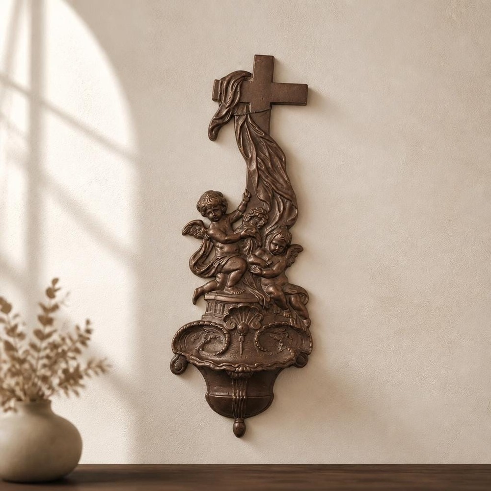 Antique Holy Water Font - Benitier - Ormolu Bronze
